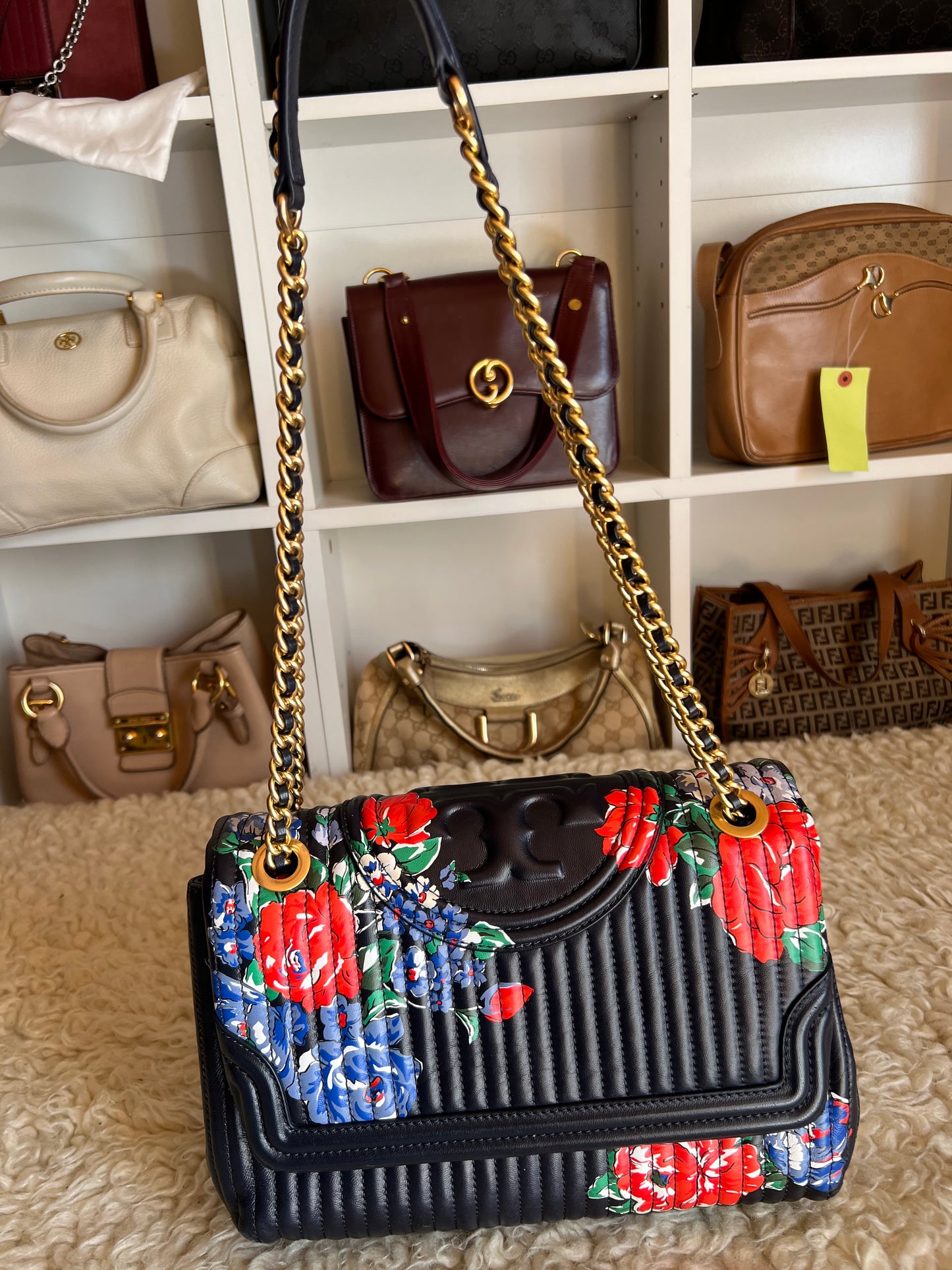 Tory Burch Flower Soft Fleming Quilted, Convertible Crossbody Bag