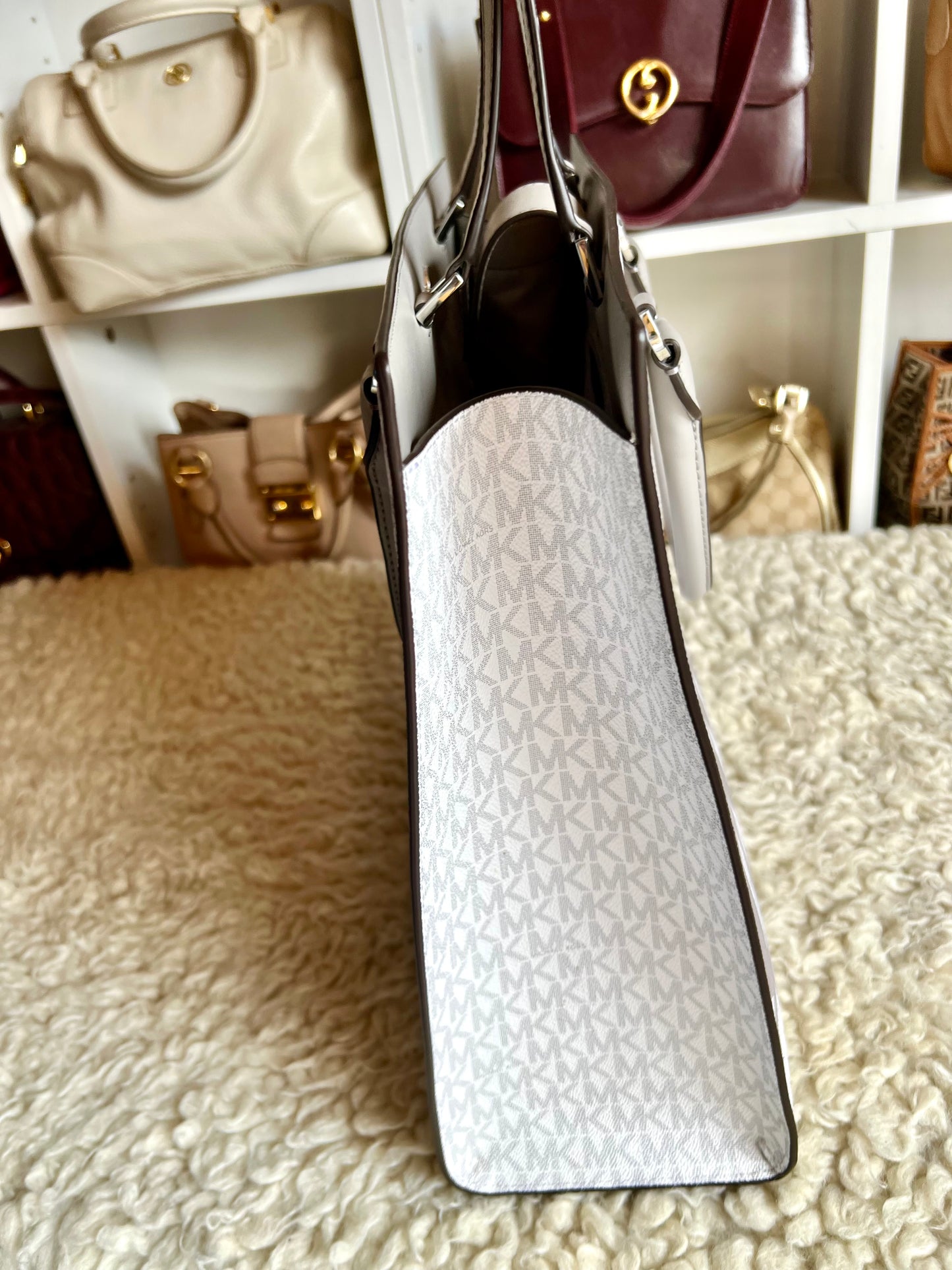 Michael Kors Canvas Leather Tote Travel Shoulder & Handbag