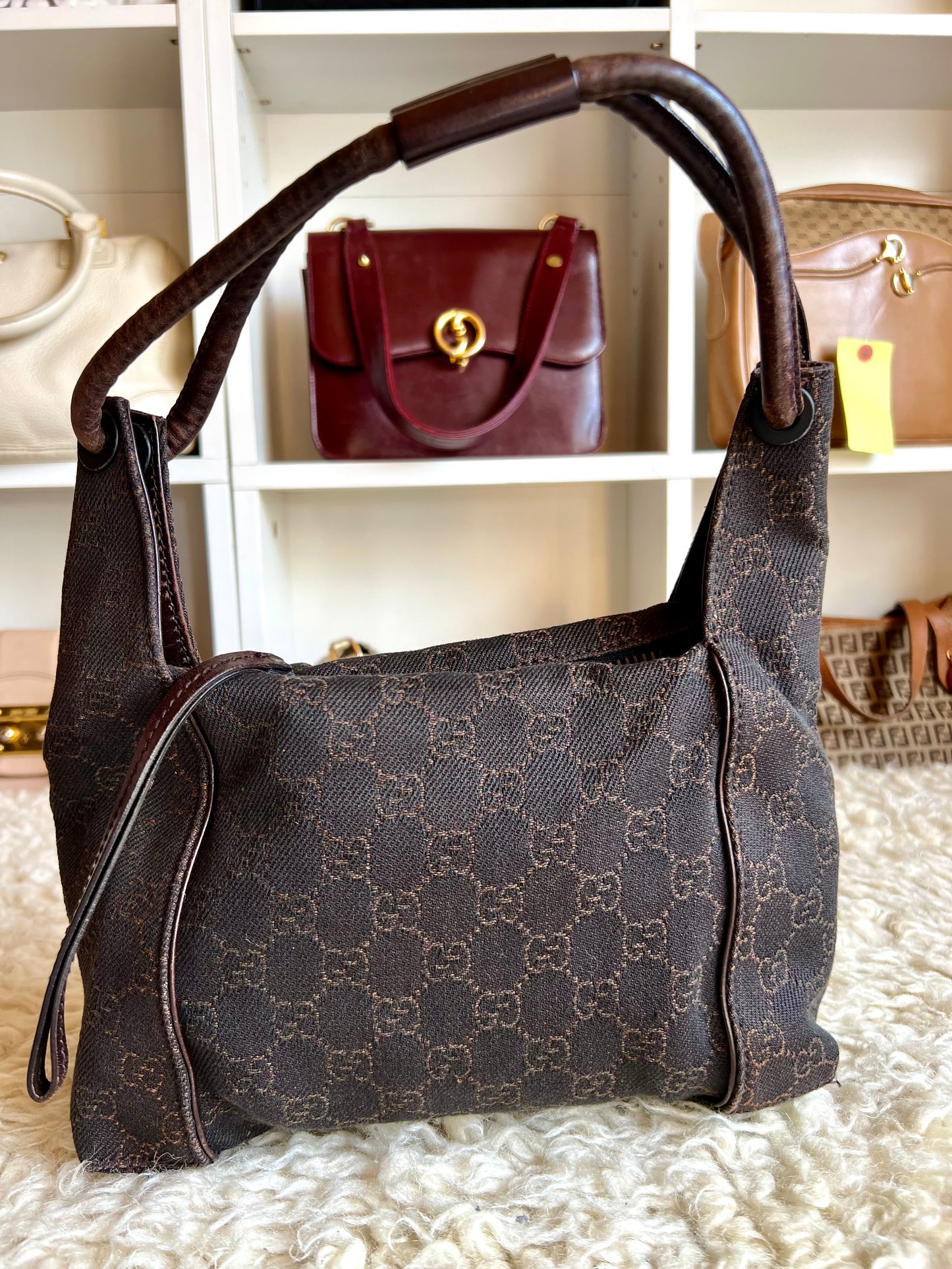 Gucci Denim Leather Shoulder Bag