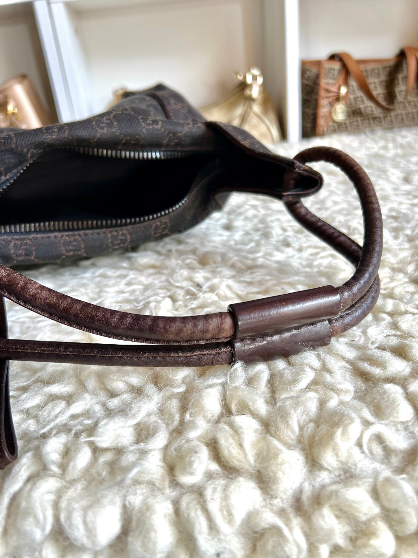 Gucci Denim Leather Shoulder Bag