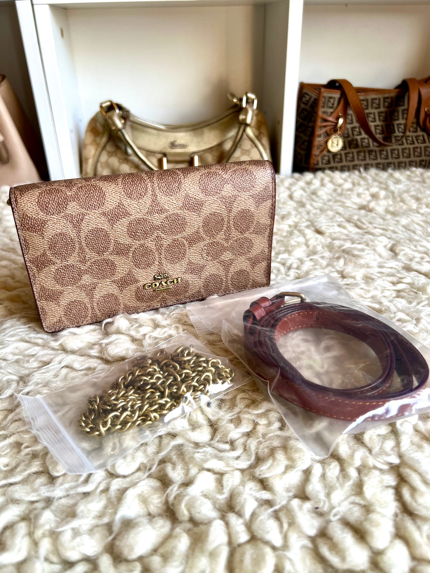 Coach Belt &  Convertible Crossbody Mini Canvas Leather Shoulder Bag