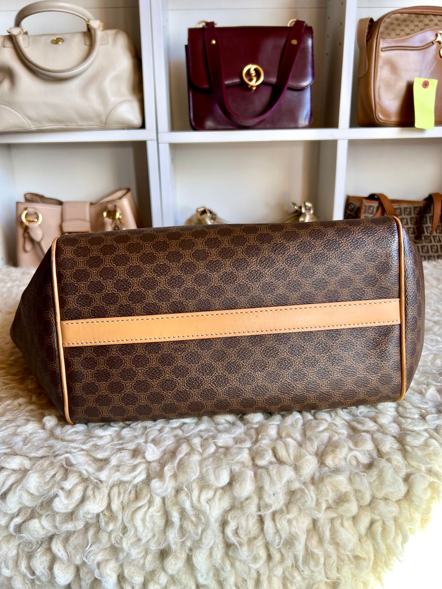 Celine Monogram Travel Tote Shoulder Leather Bag