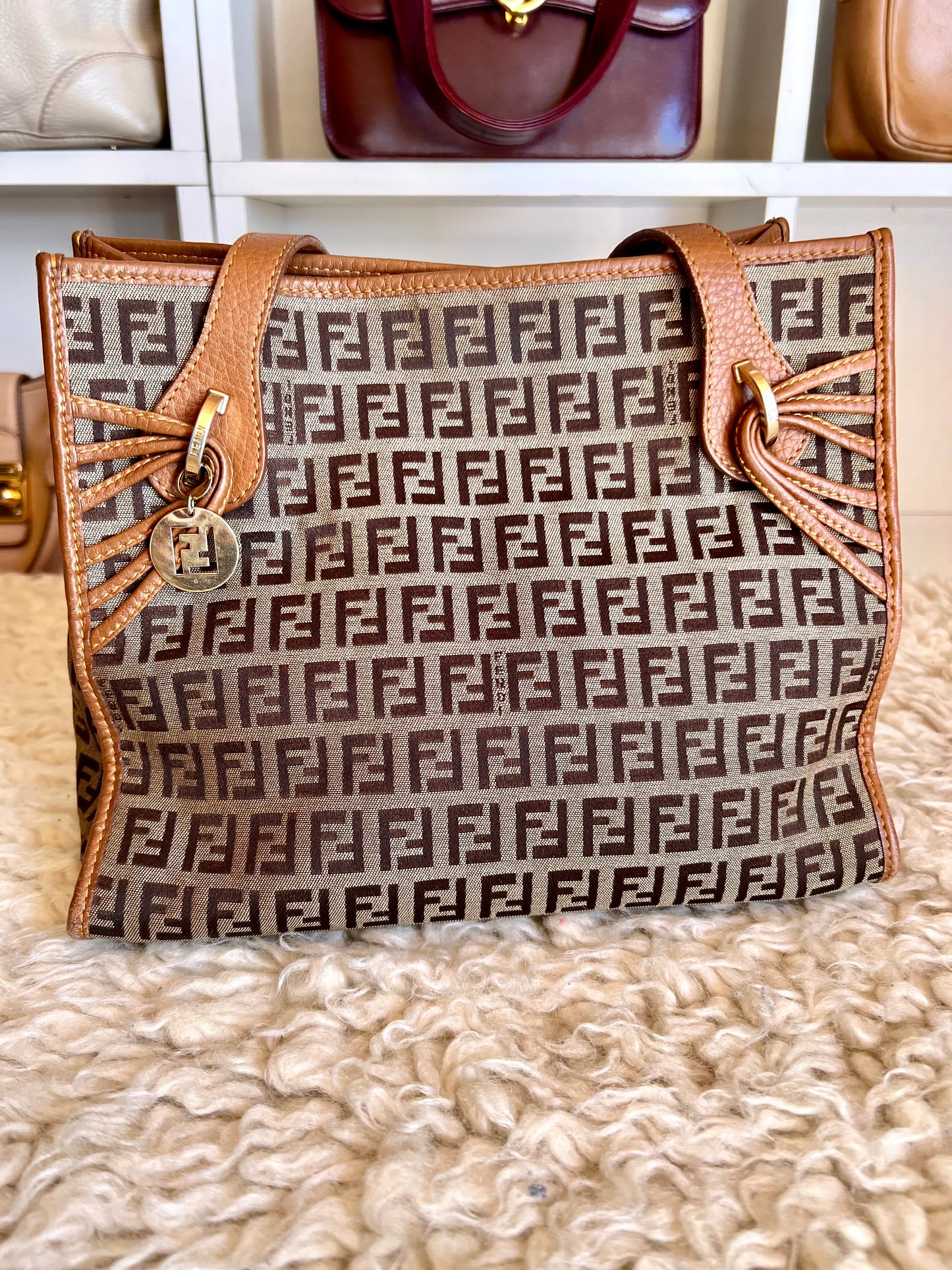 Fendi Mini Tote Canvas Handbag