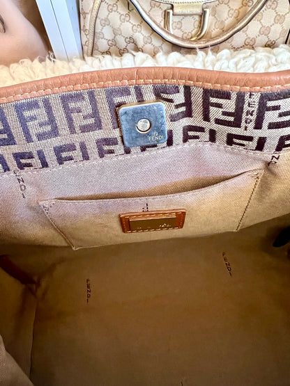 Fendi Mini Tote Canvas Handbag