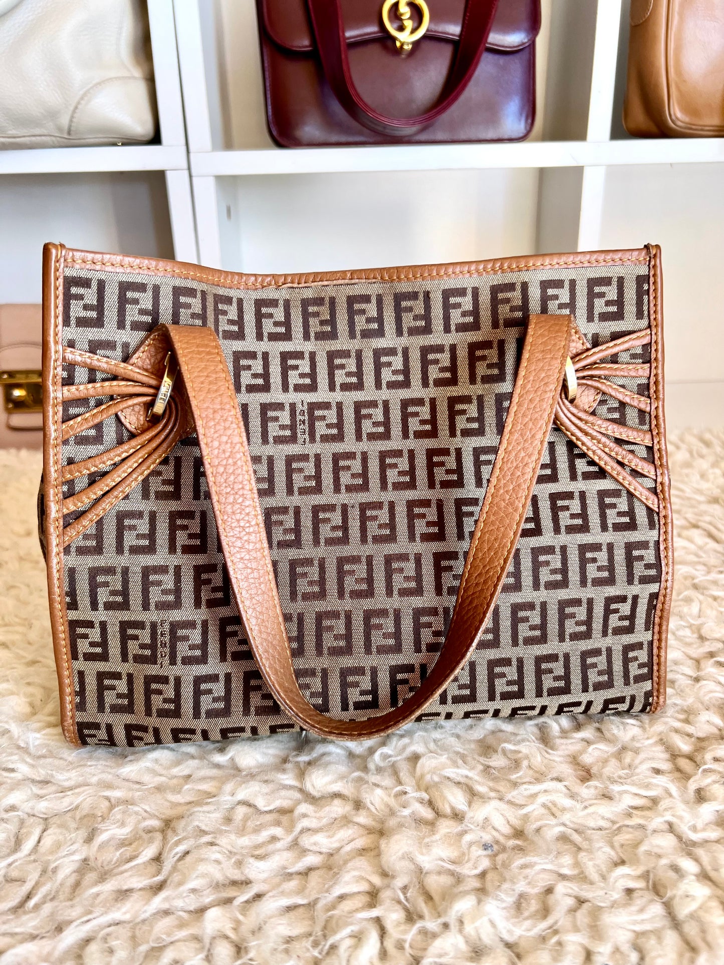 Fendi Mini Tote Canvas Handbag