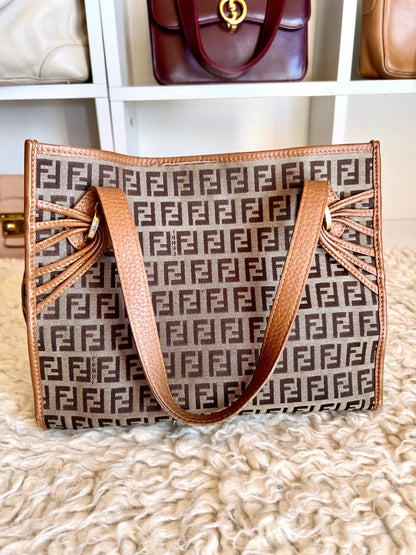 Fendi Mini Tote Canvas Handbag