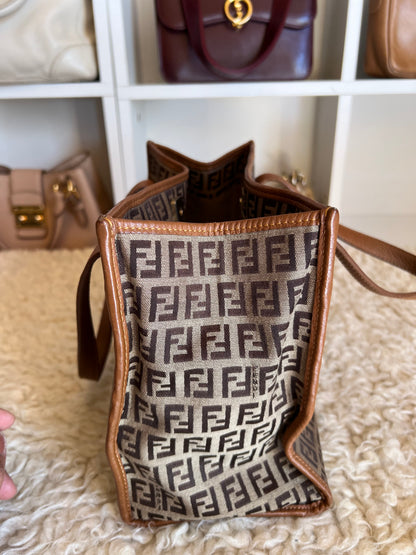 Fendi Mini Tote Canvas Handbag