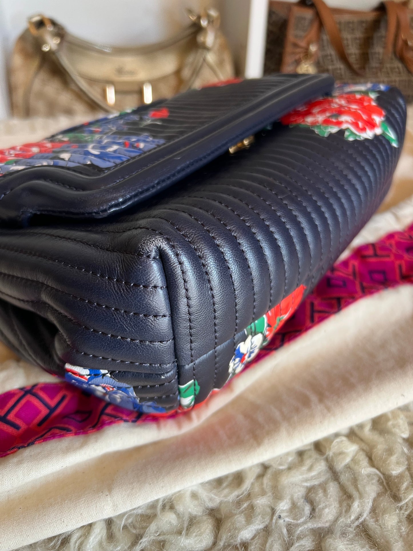 Tory Burch Flower Soft Fleming Quilted, Convertible Crossbody Bag