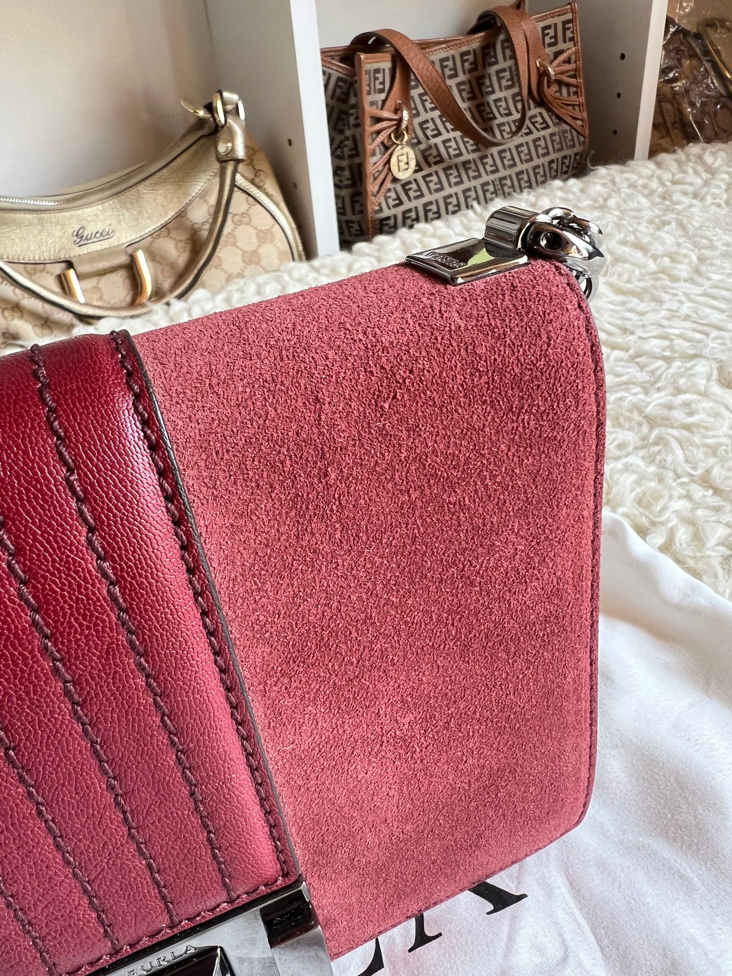 Furla Suede, Leather Shoulder & Crossbody Bag