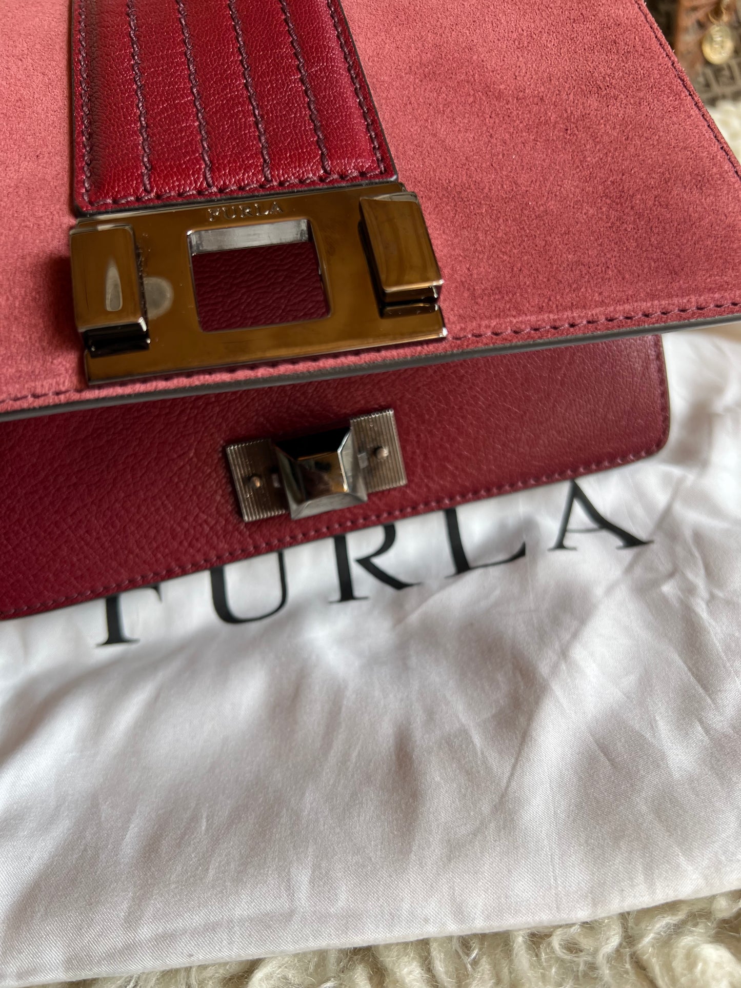 Furla Suede, Leather Shoulder & Crossbody Bag