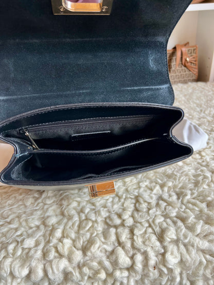 Furla 1927 Black Leather Bag (Kelly Style)