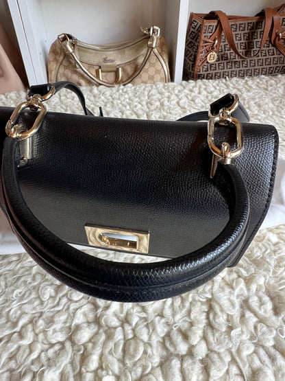 Furla 1927 Black Leather Bag (Kelly Style)
