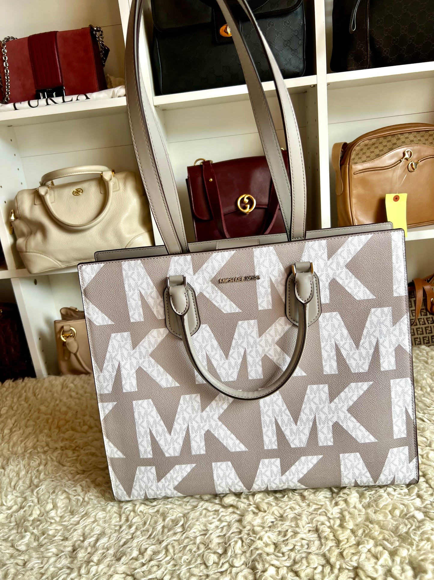 Michael Kors Canvas Leather Tote Travel Shoulder & Handbag