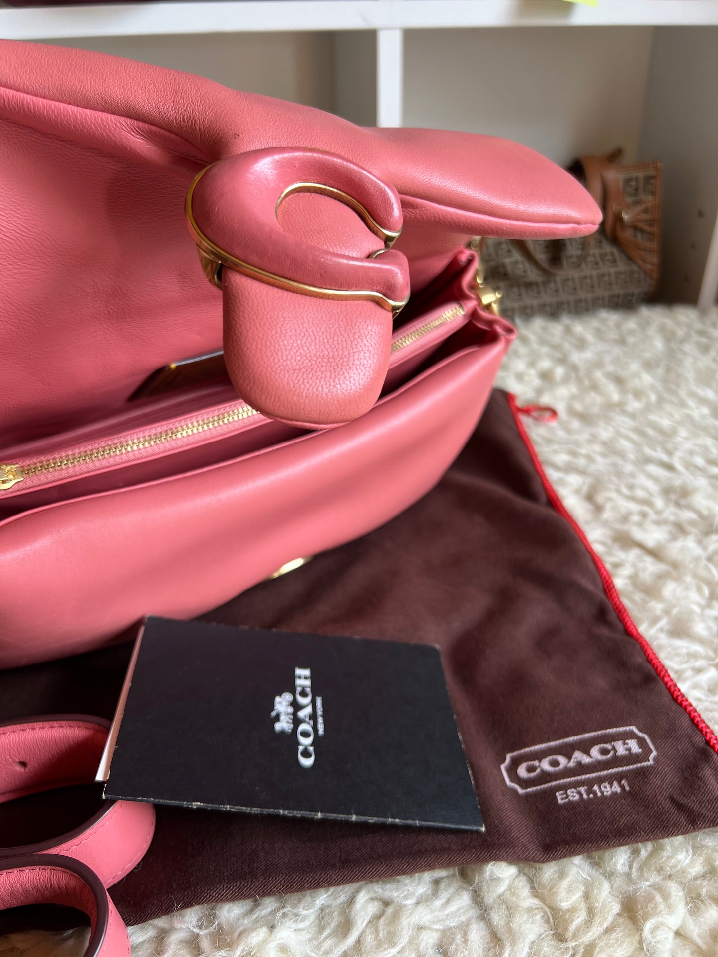 Coach Tabby Pink Puffy Leather Shoulder & Crossbody Bag