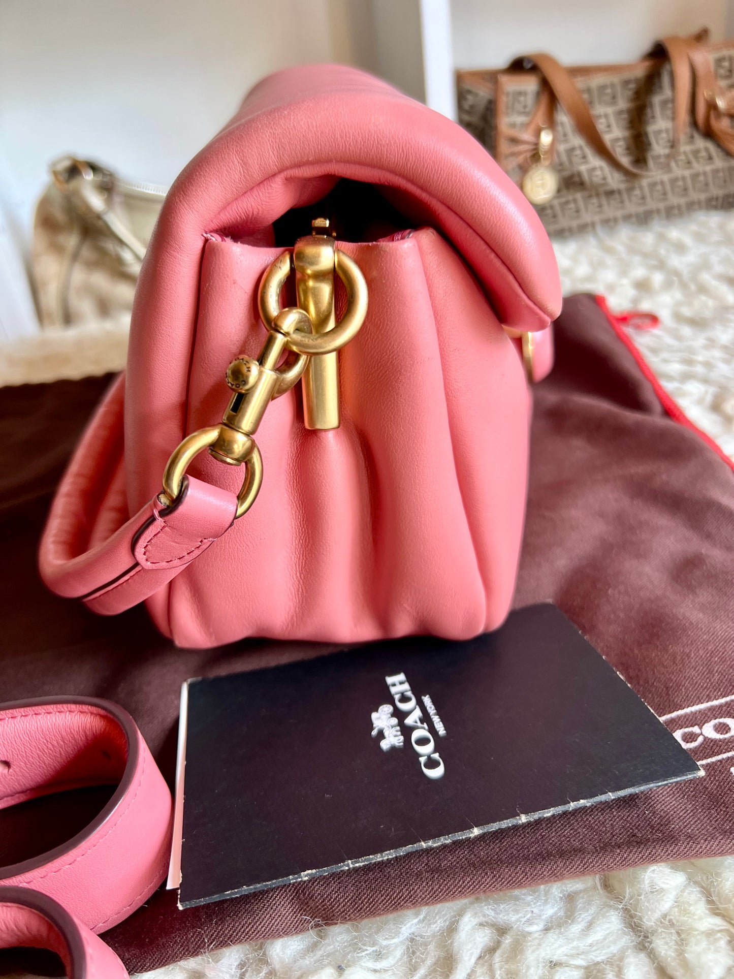 Coach Tabby Pink Puffy Leather Shoulder & Crossbody Bag