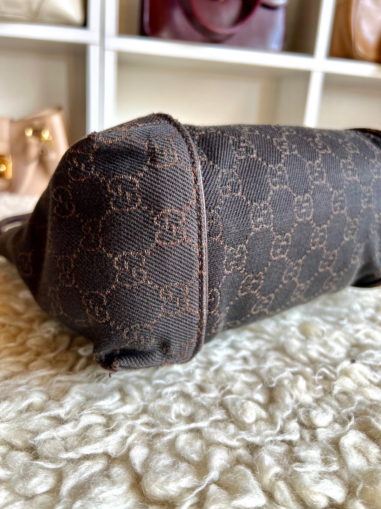 Gucci Denim Leather Shoulder Bag