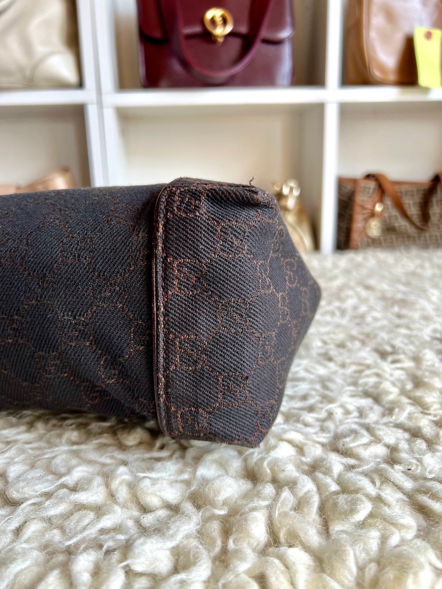 Gucci Denim Leather Shoulder Bag