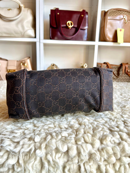 Gucci Denim Leather Shoulder Bag