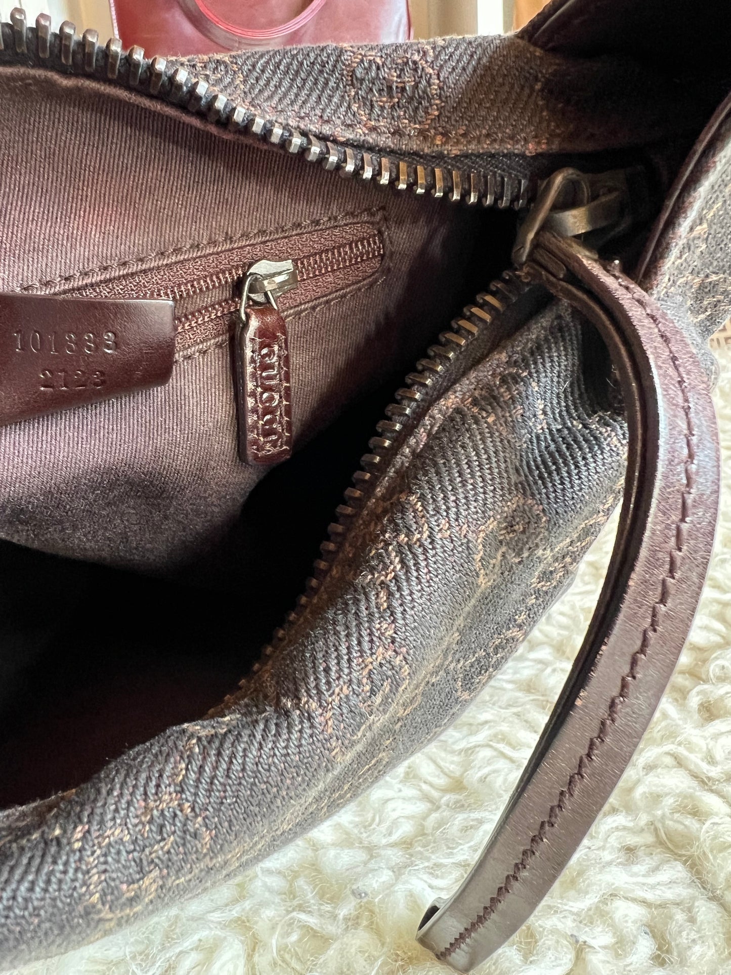 Gucci Denim Leather Shoulder Bag