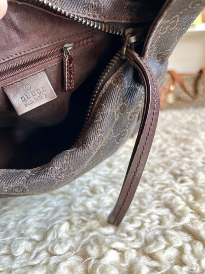 Gucci Denim Leather Shoulder Bag