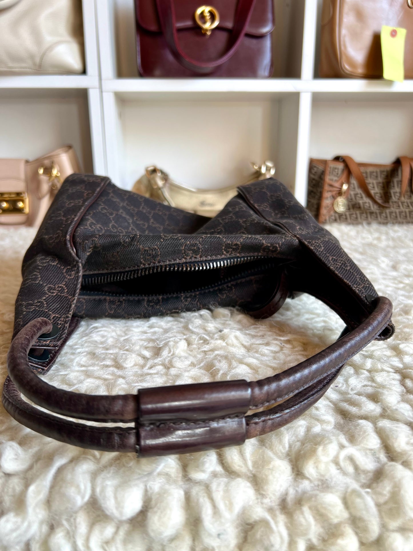 Gucci Denim Leather Shoulder Bag