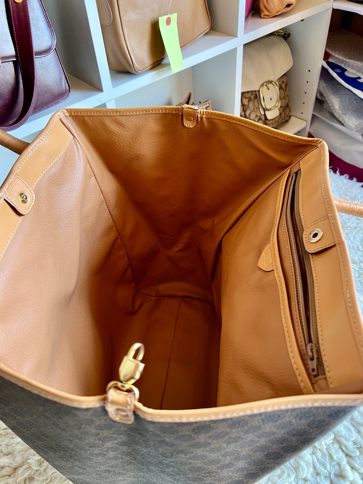 Celine Monogram Travel Tote Shoulder Leather Bag