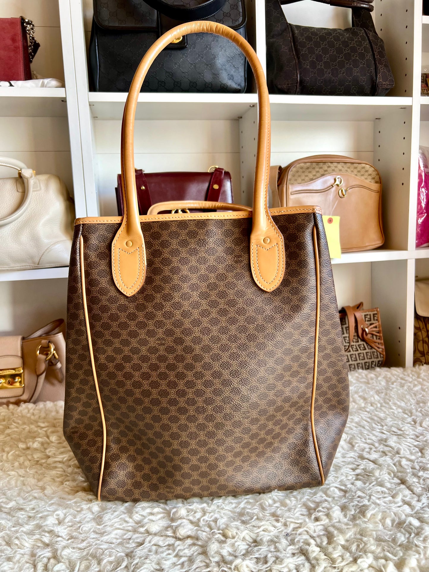 Celine Monogram Travel Tote Shoulder Leather Bag