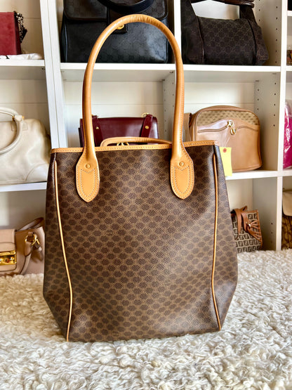 Celine Monogram Travel Tote Shoulder Leather Bag