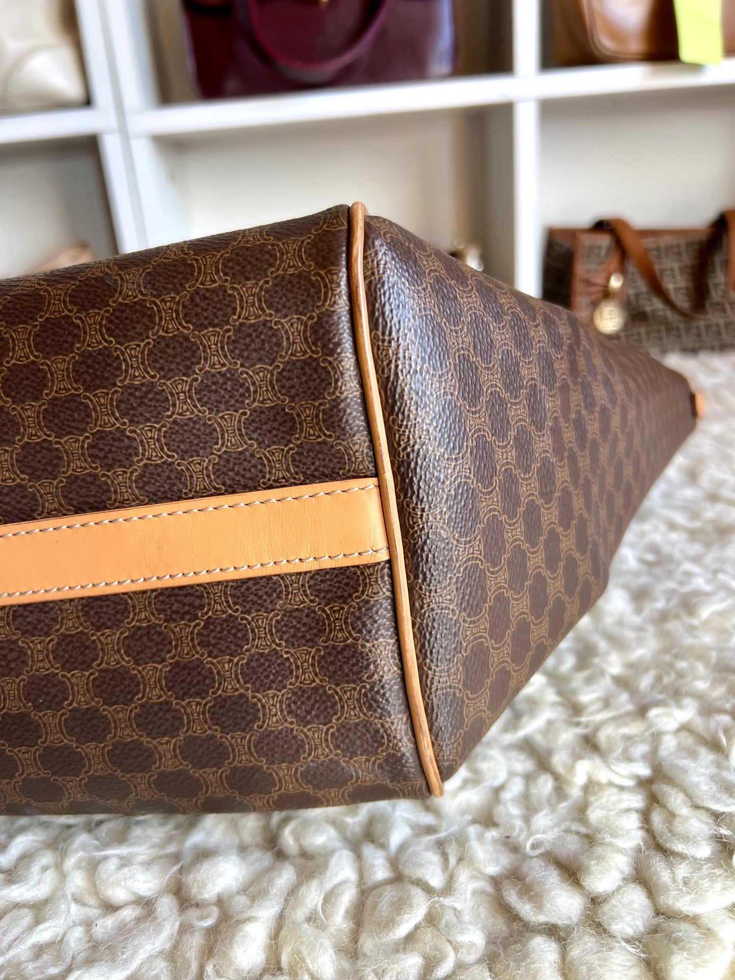 Celine Monogram Travel Tote Shoulder Leather Bag