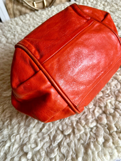 Chloe Ethel Orange Gold Hardware Leather Crossbody Handbag